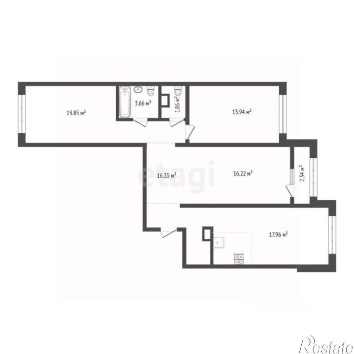 3-комн квартира ул Заполярная, 13,  д. 13