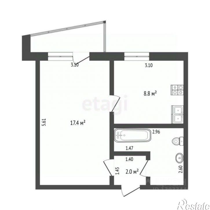1-комн квартира пр-д 9 Мая, 2,  д. 2
