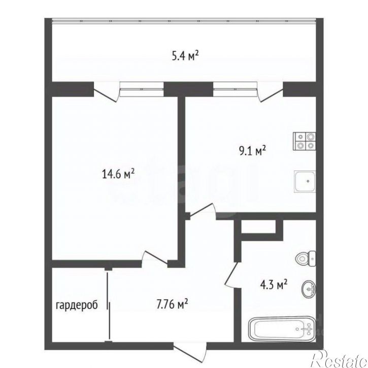 1-комн квартира ул Ботаническая, 1,  д. 1