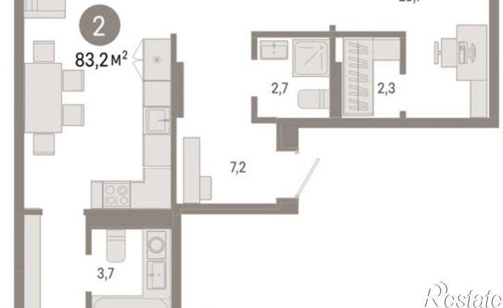 3-комн квартира ул Краснооктябрьская, 4 3,  д. 4 3,  к. 3