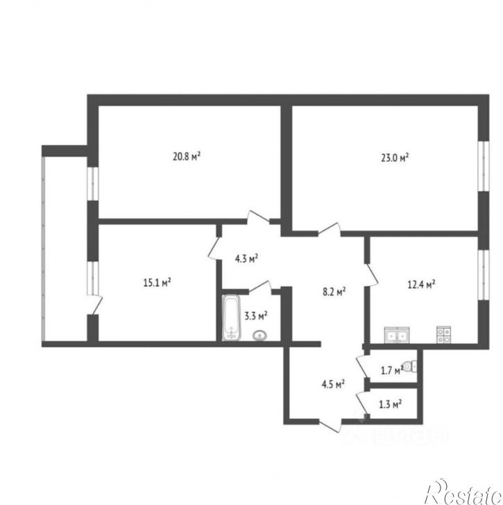 3-комн квартира ул Чернышевского, 2б 4,  д. 2б 4,  к. 4