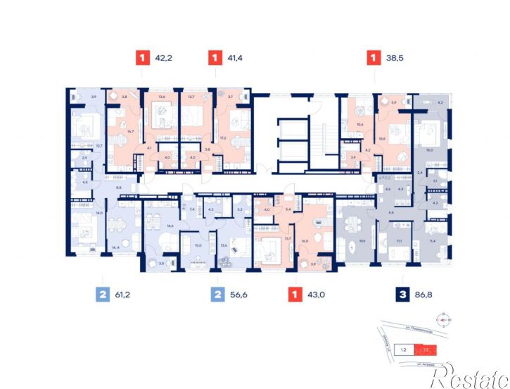 3-комн квартира в новом доме ул Агеева, 215,  д. 215