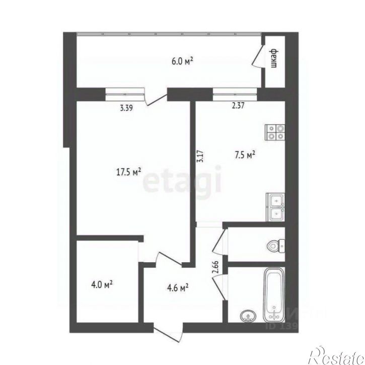 1-комн квартира ул Боровская, 8,  д. 8