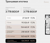1-комн, 45 кв м, этаж 8/9 ул Челюскинцев, 5
