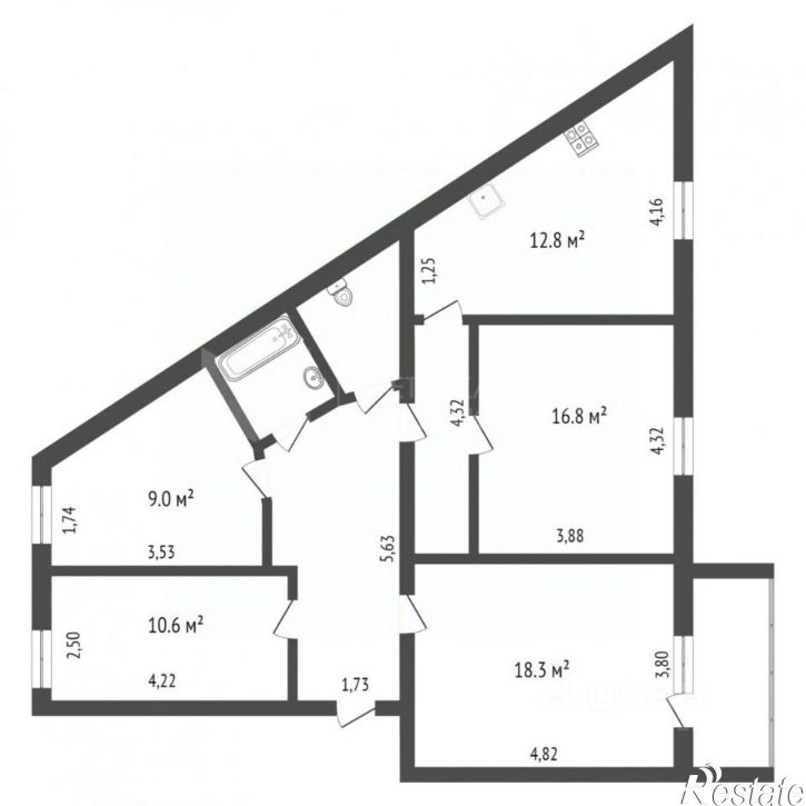 4-комн квартира ул Ставропольская, 5,  д. 5