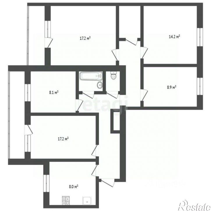 4-комн квартира ул Николая Чаплина, 123,  д. 123