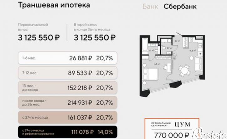 1-комн квартира в новом доме ул Дзержинского, 12,  д. 12