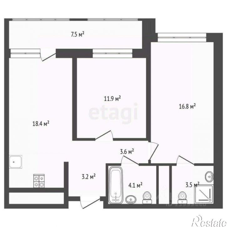2-комн квартира ул разведчика Кузнецова, 16,  д. 16