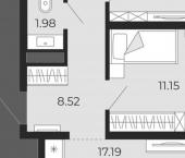 2-комн, 55 кв м, этаж 8/24 ЖК Мириады