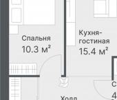 1-комн, 37 кв м, этаж 2/14 ул Московский тракт, 154