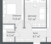 2-комн, 58 кв м, этаж 9/14 ул Московский тракт, 154