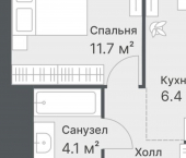 1-комн, 32 кв м, этаж 14/14 ул Московский тракт, 154