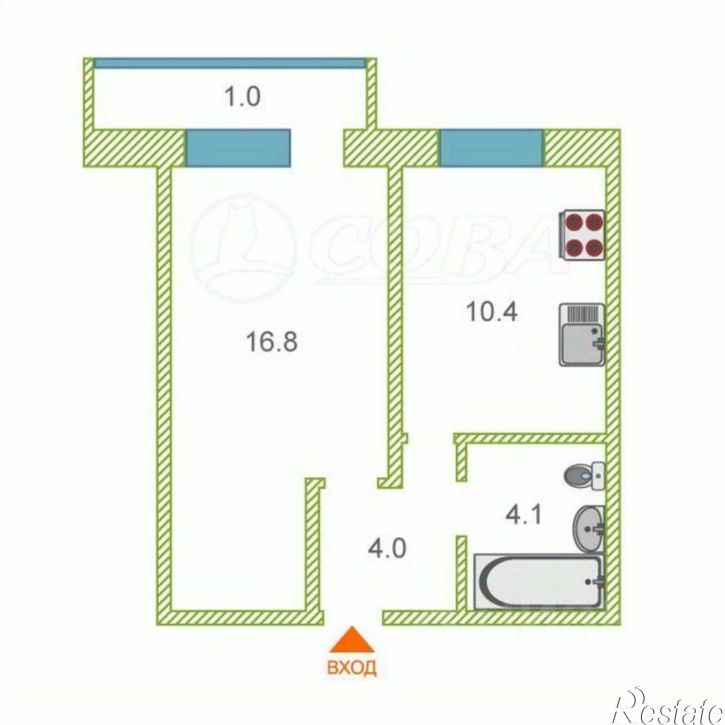 1-комн квартира ул Энергостроителей, 15,  д. 15