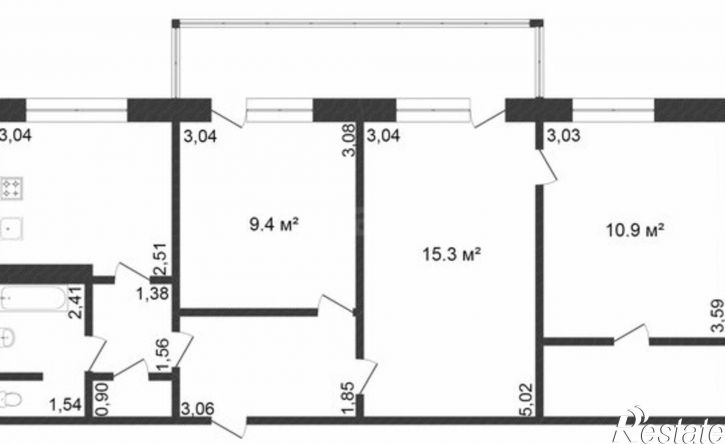 3-комн квартира ул Станционная, 16а,  д. 16а