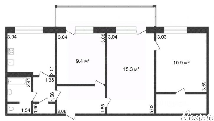 3-комн квартира ул Станционная, 16а,  д. 16а