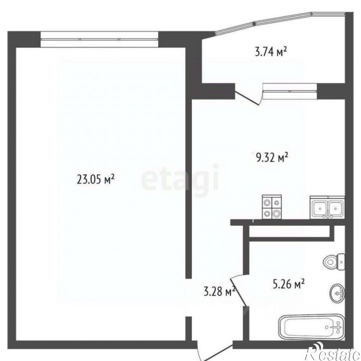 1-комн квартира ул Валентины Трофимовой, 2,  д. 2
