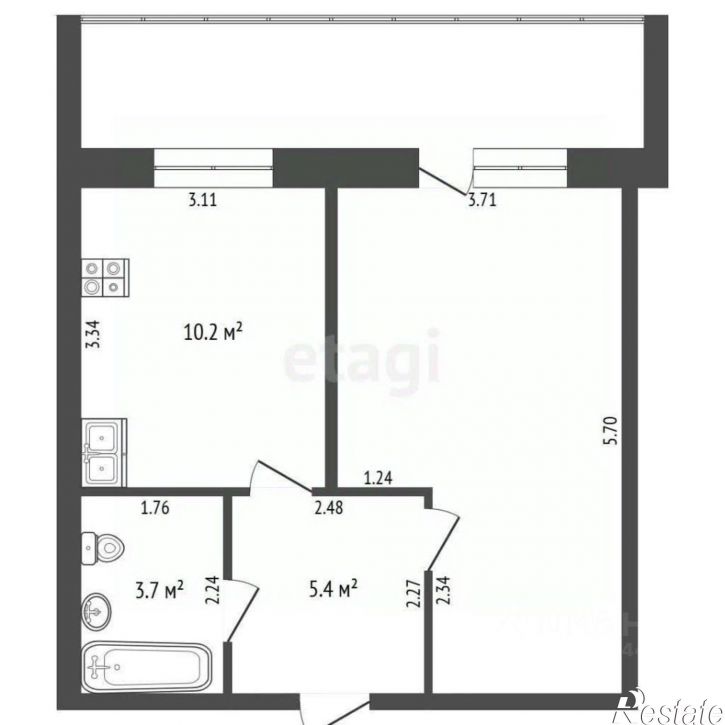 1-комн квартира ул Пирогова, 11,  д. 11