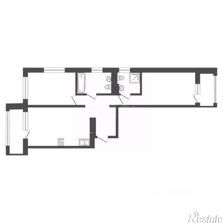 2-комн квартира ул разведчика Кузнецова, 16,  д. 16