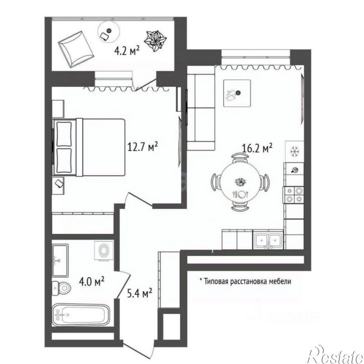 1-комн квартира ул разведчика Кузнецова, 16,  д. 16