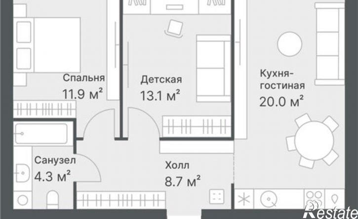 2-комн квартира в новом доме ул Московский тракт, 154,  д. 154