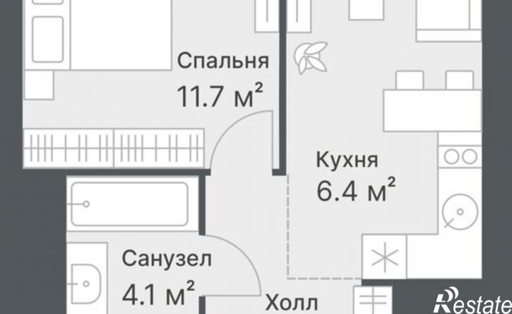 1-комн квартира в новом доме ул Московский тракт, 154,  д. 154