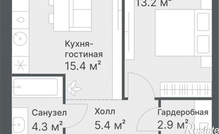 1-комн квартира в новом доме ул Московский тракт, 154,  д. 154