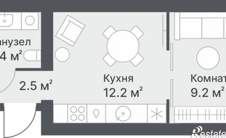 1-комн квартира в новом доме ул Московский тракт, 154,  д. 154