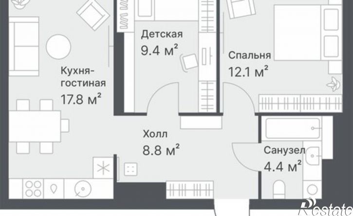 2-комн квартира в новом доме ул Московский тракт, 154,  д. 154