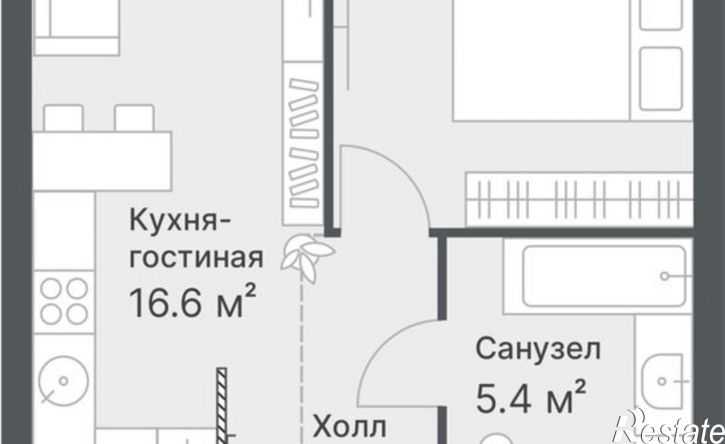 1-комн квартира в новом доме ул Московский тракт, 154,  д. 154