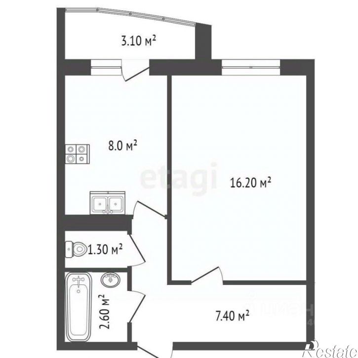 1-комн квартира ул Беловежская, 5,  д. 5