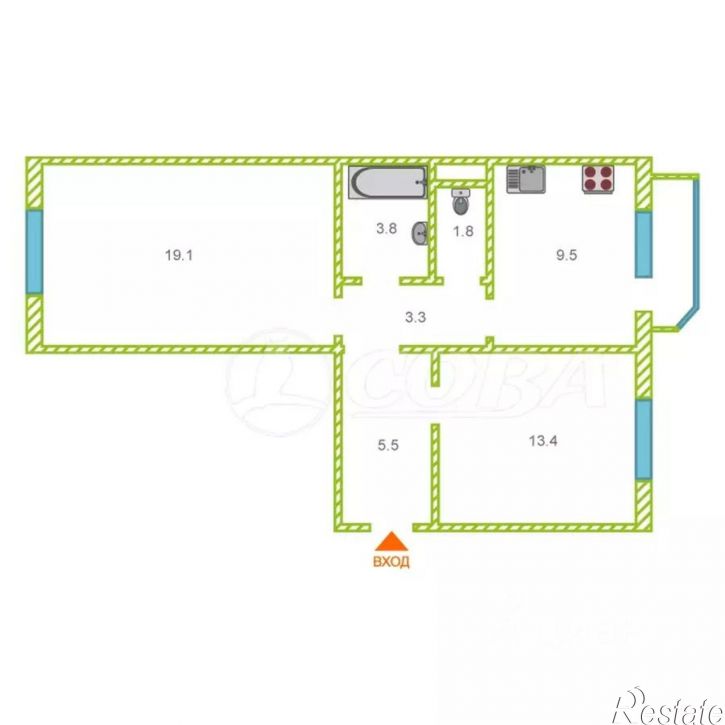 2-комн квартира ул Широтная, 128А,  д. 128А