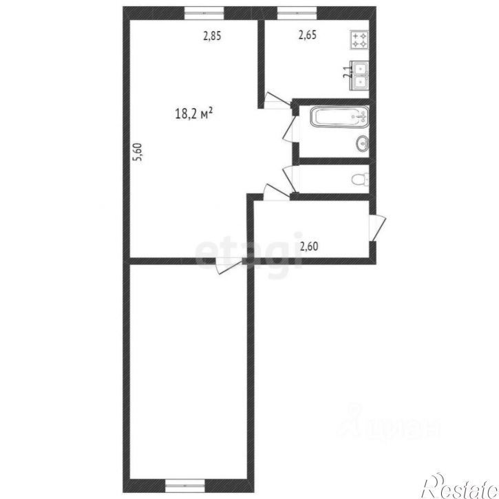 2-комн квартира ул Республики, 158,  д. 158