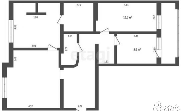 3-комн квартира ул Малиновского, 8,  д. 8