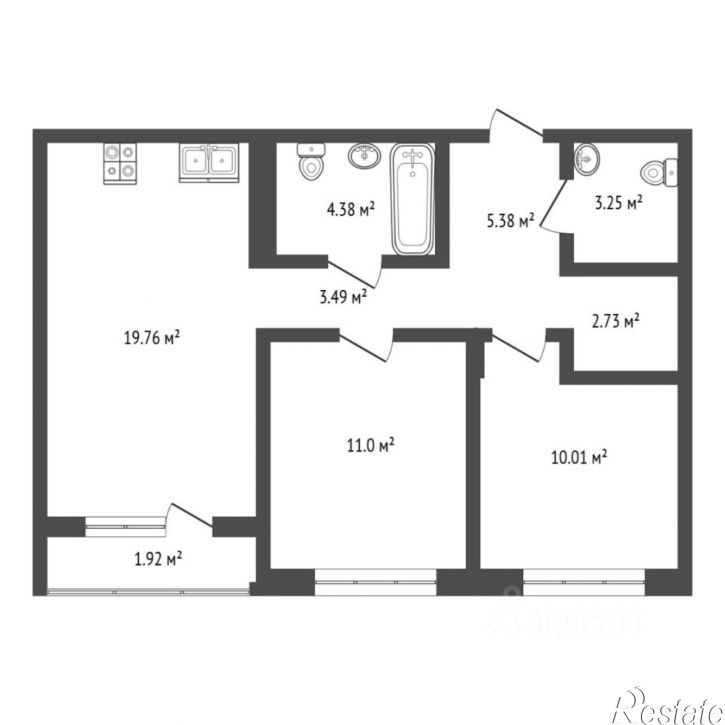 2-комн квартира ул Геннадия Райкова, д 21