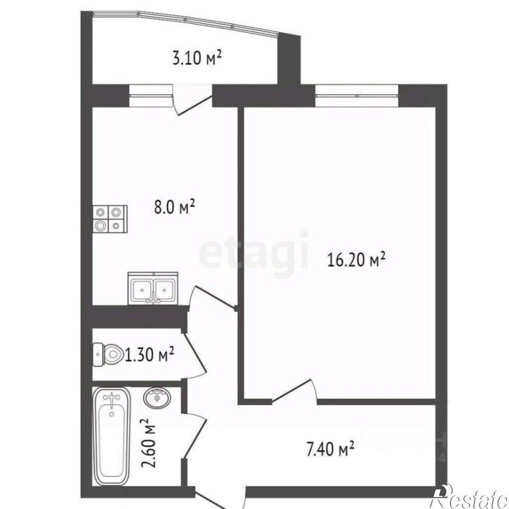 1-комн квартира ул Беловежская, 5,  д. 5