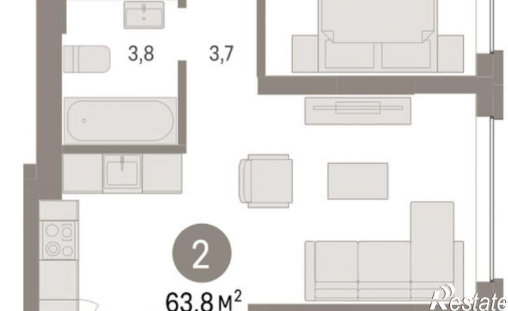 3-комн квартира в новом доме ул Урайская, 59,  д. 59