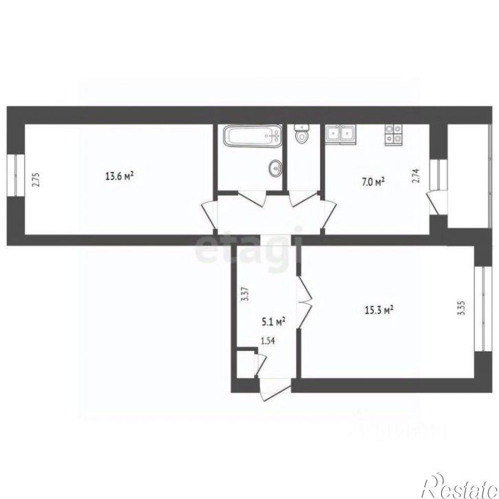 2-комн квартира ул Мира, 37,  д. 37