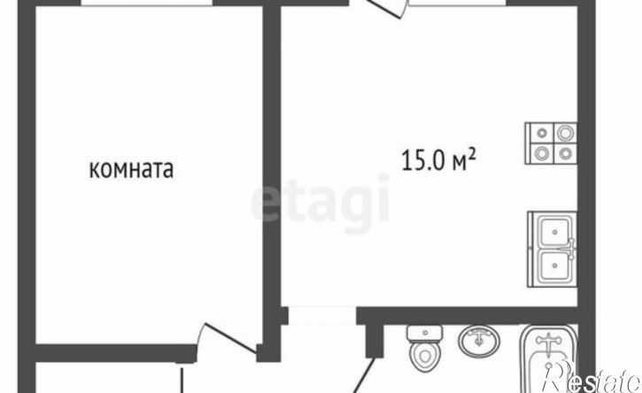 1-комн квартира ул 2-я Луговая, 24,  д. 24