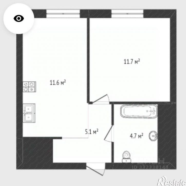 1-комн квартира ул Республики, 204 6,  д. 204 6,  к. 6