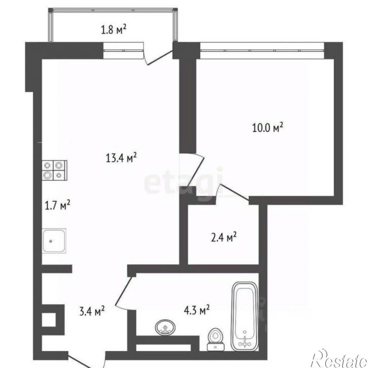 1-комн квартира ул Газовиков, 34 8,  д. 34 8,  к. 8