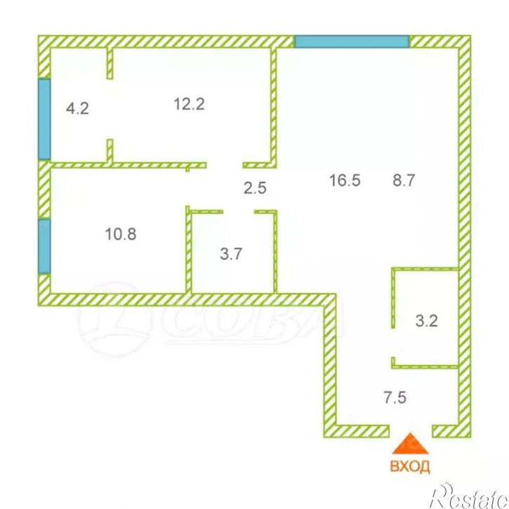 2-комн квартира ул Ильи Кургузова, 1,  д. 1