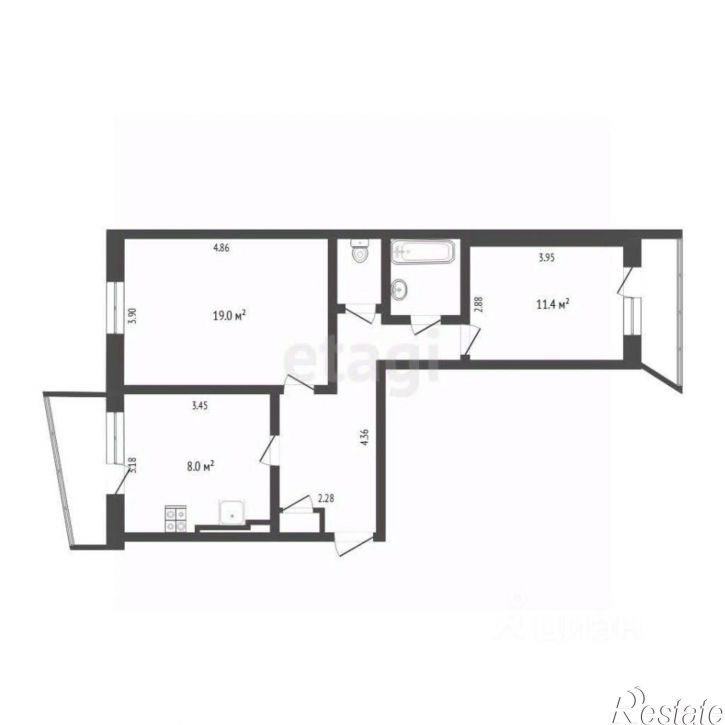 2-комн квартира ул Монтажников, 8,  д. 8