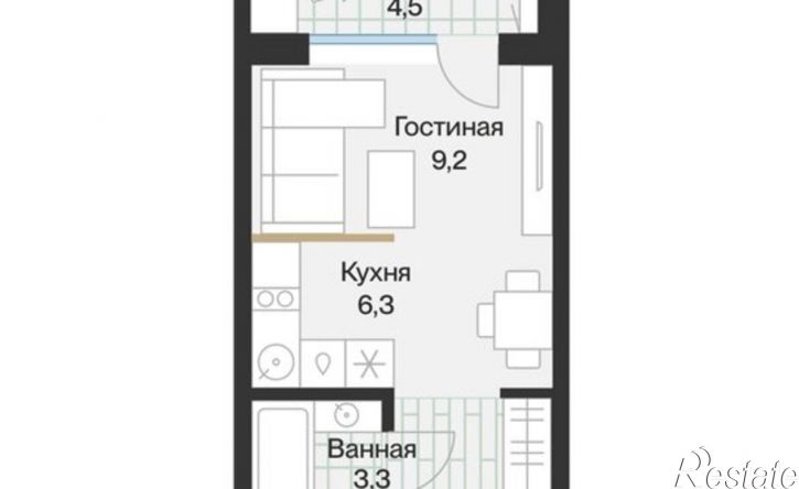 1-комн квартира ул Игоря Комиссарова, 23,  д. 23