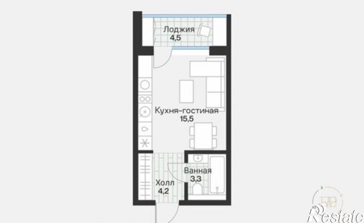 1-комн квартира ул Игоря Комиссарова, 25,  д. 25