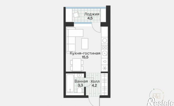 1-комн квартира ул Игоря Комиссарова, 8,  д. 8