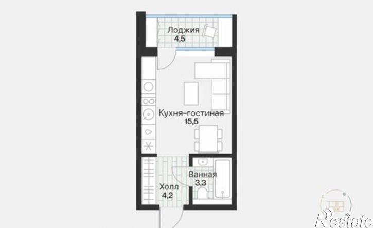 1-комн квартира ул Игоря Комиссарова, 4,  д. 4