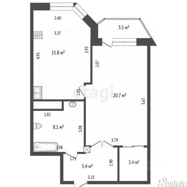 1-комн квартира Заречный пр-д, 33,  д. 33
