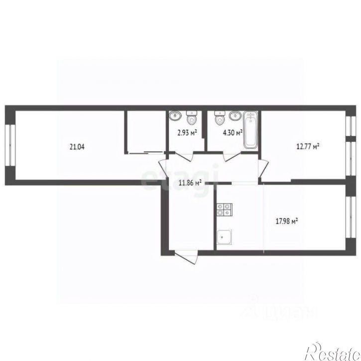 3-комн квартира ул Харьковская, 72а,  д. 72а