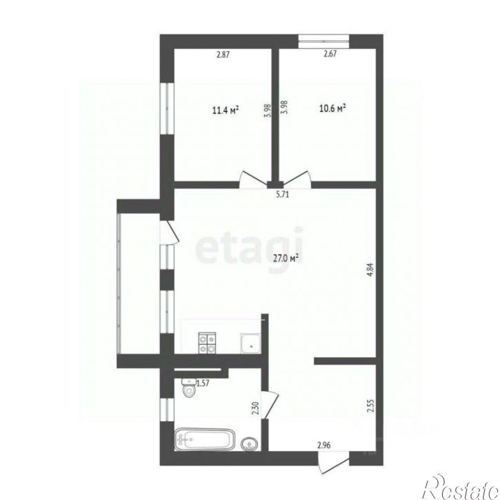 2-комн квартира ул Павла Шарова, 10а,  д. 10а
