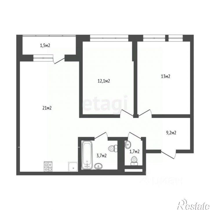 2-комн квартира ул Надира Сагдеева, 8,  д. 8